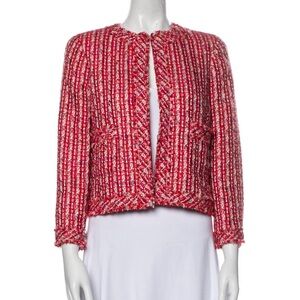 Carolina Herrera Red Tweed Blazer